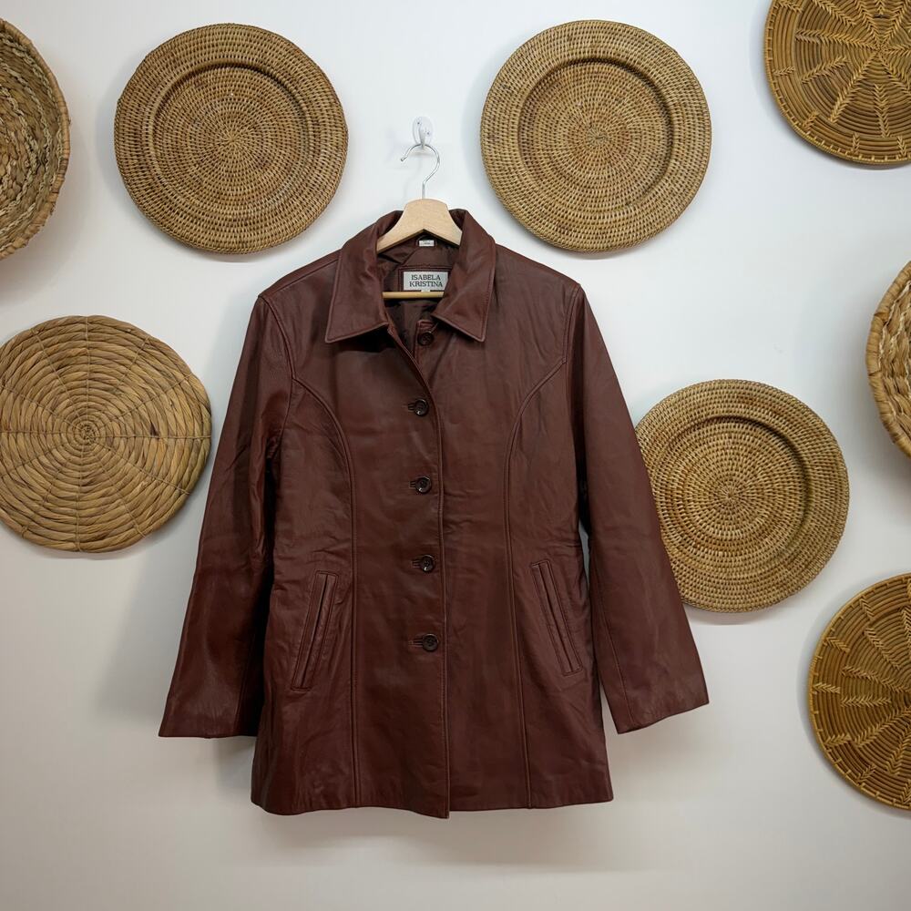 Vintage Isabela Kristina Brown Leather Jacket Large